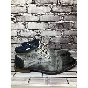 PARC Charcoal Gray Leather Distressed Ankle Lace Up Shoes Men’s Sz 10M US/43EU